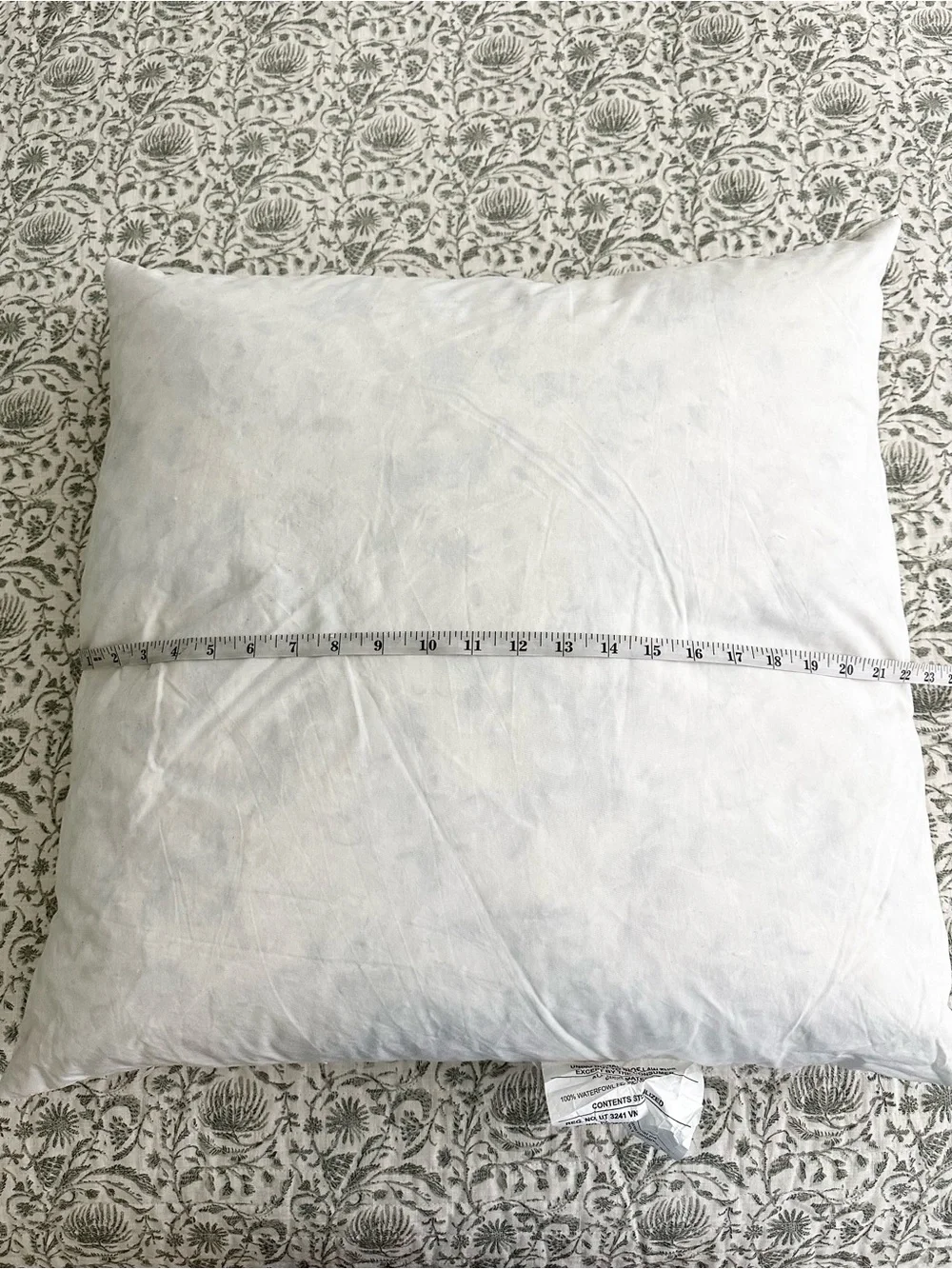 Down Feather 22” Square Pillow Insert